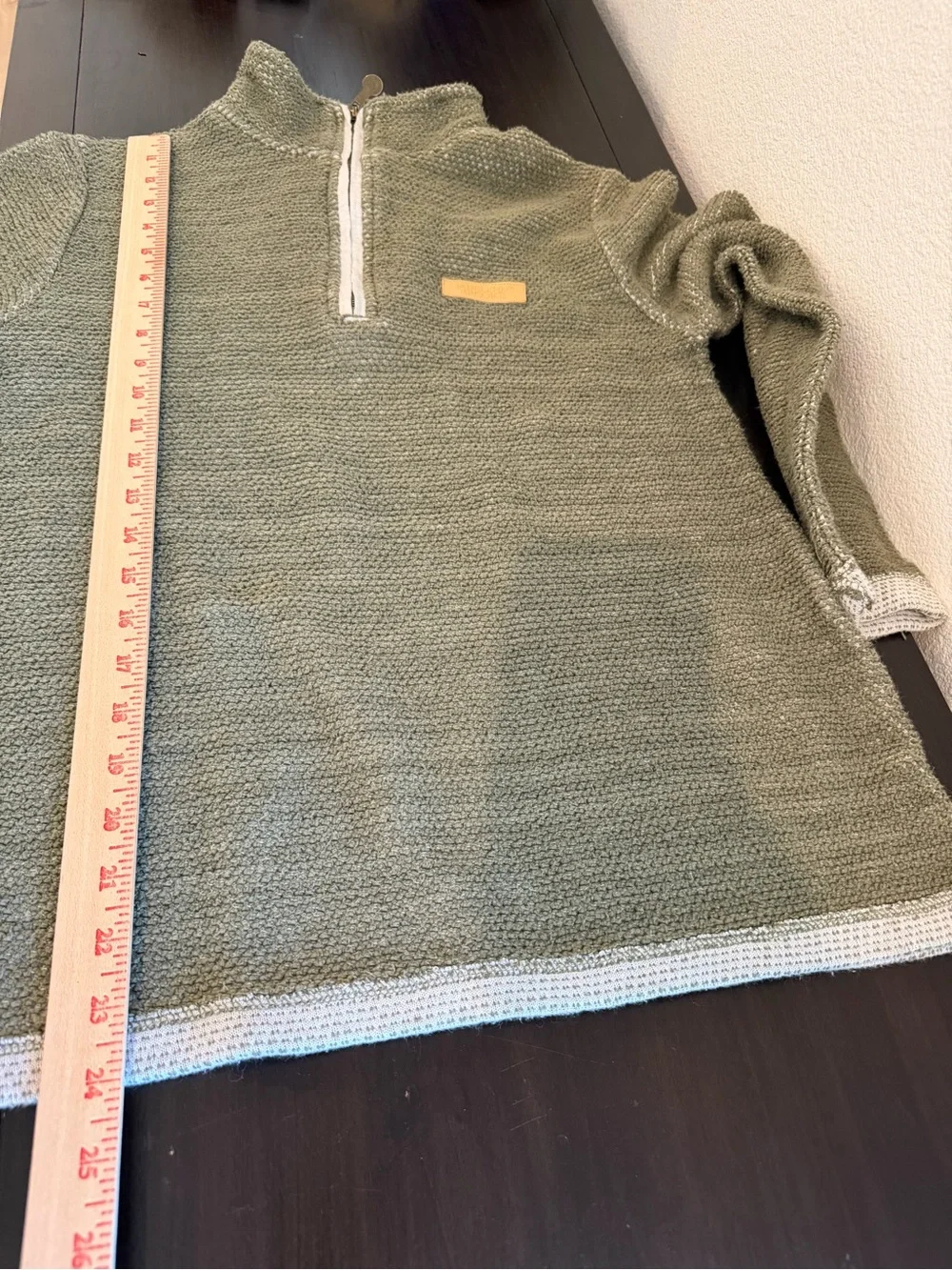 Jadelynn Brooke Olive Green Half-Zip Knit Sweater